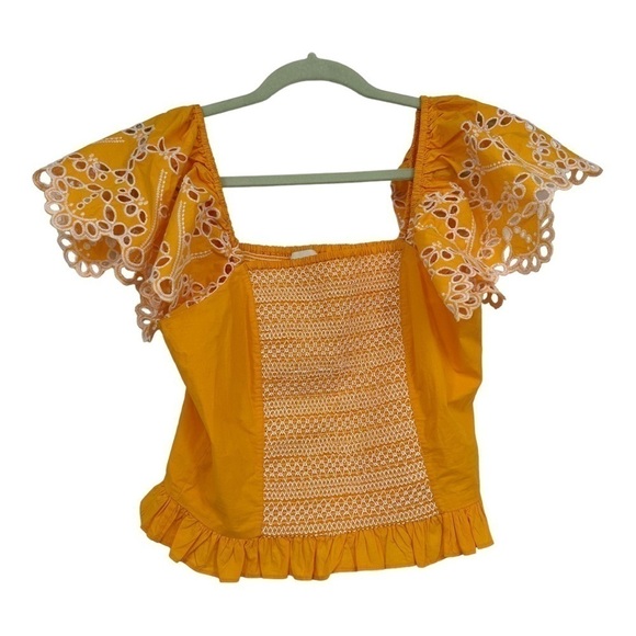 Tanya Taylor Austin Top in Marigold Size 4 - Picture 2 of 7